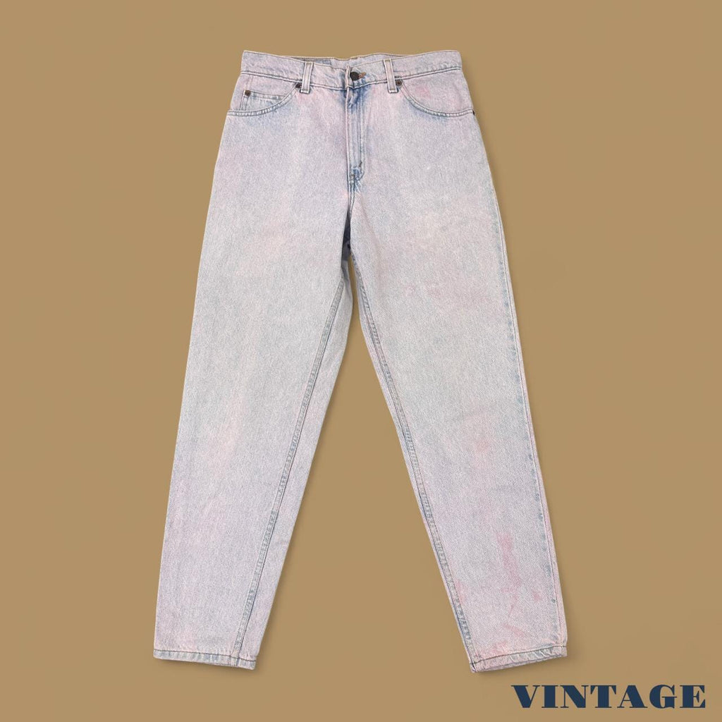 Vintage Levi&#39;s 950 Relaxed Tapered Leg Mom Jeans Pale Pink W29 L30