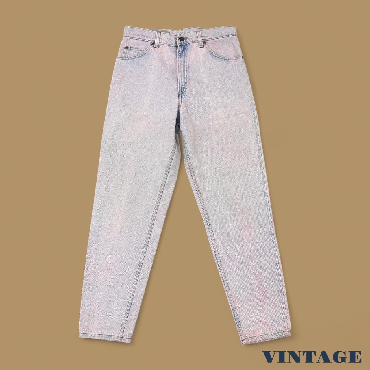 Vintage Levi&#39;s 950 Relaxed Tapered Leg Mom Jeans Pale Pink W29 L30