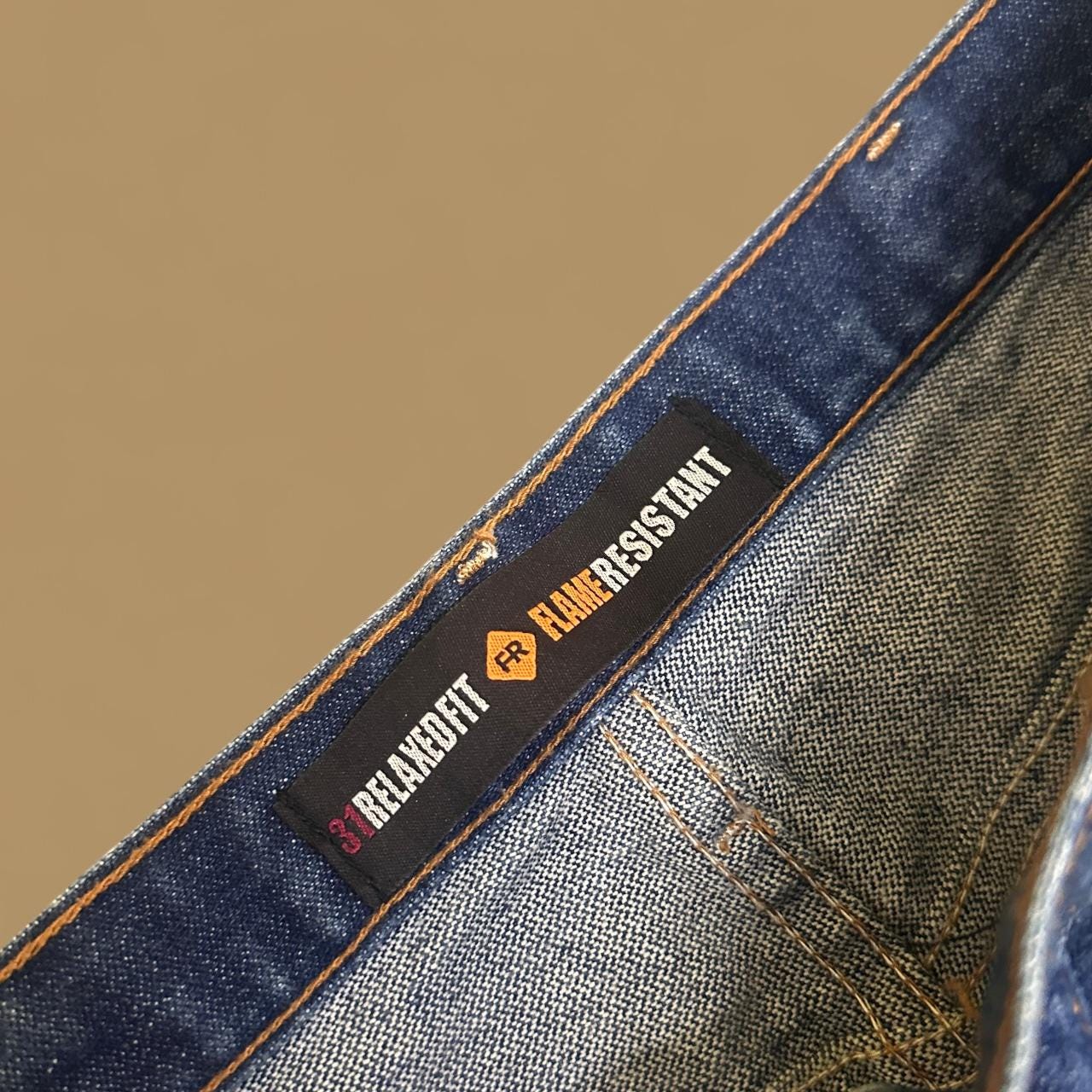 Vintage Wrangler Flame Resistant Raw Hem Straight Leg Jeans Dark Blue W34 L31