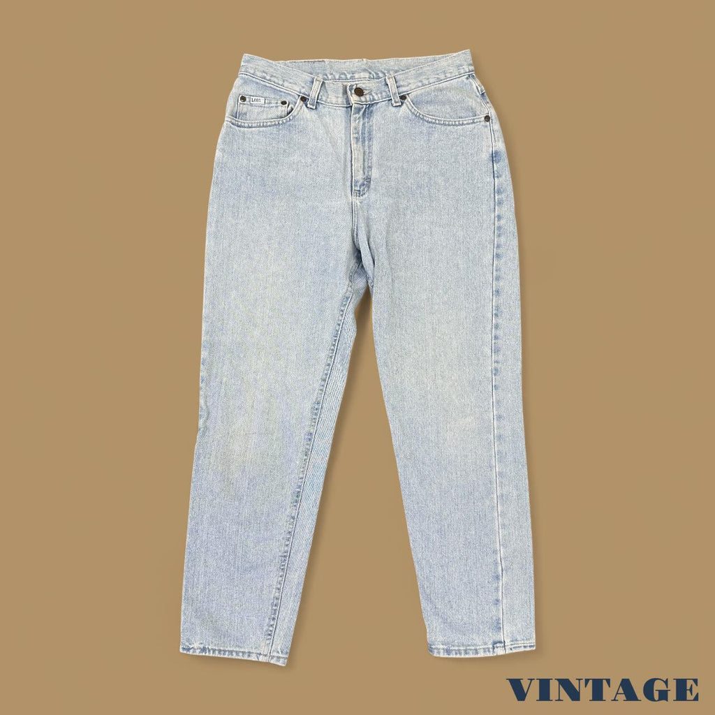 Vintage 90&#39;s Lee Tapered Leg Mom Jeans Light Blue W32 L29