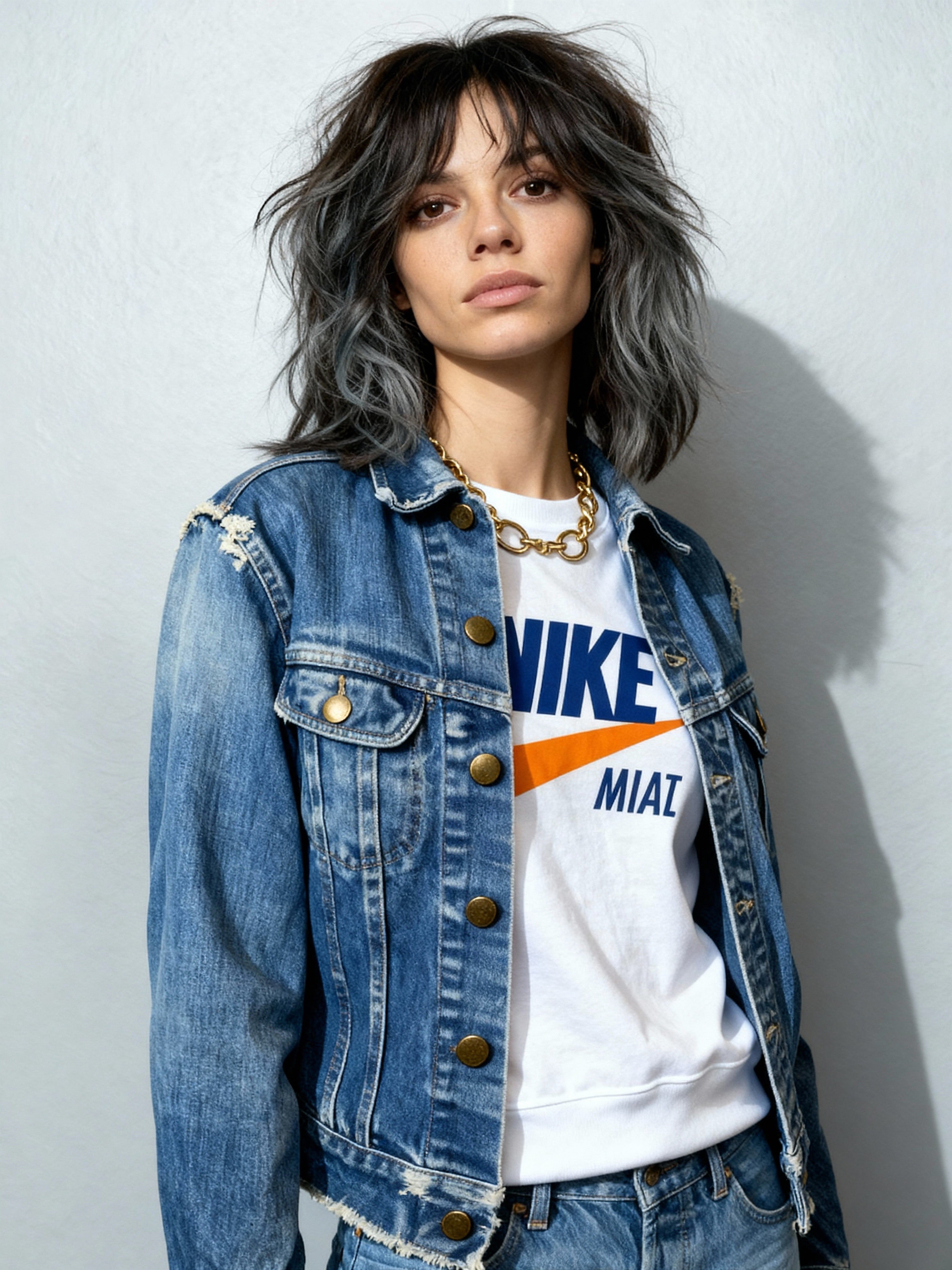 Vintage 1970's "Lee" Denim Blue Jacket With "Motorhead" Patch UK 8 - 10