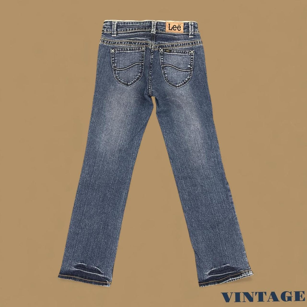 Vintage Lee Low Rise Straight Boyfriend Jeans Dark Blue W29 L27