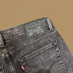 Vintage Levi's 512 Distressed Raw Hem Straight Ankle Jeans Charcoal Black W34 L26