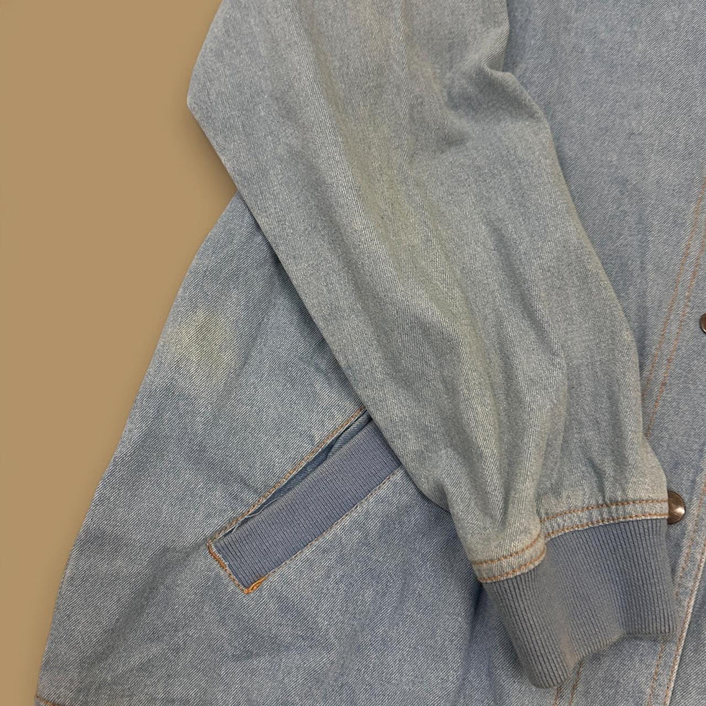 Vintage Blair Denim Bomber Jacket Light Blue Small