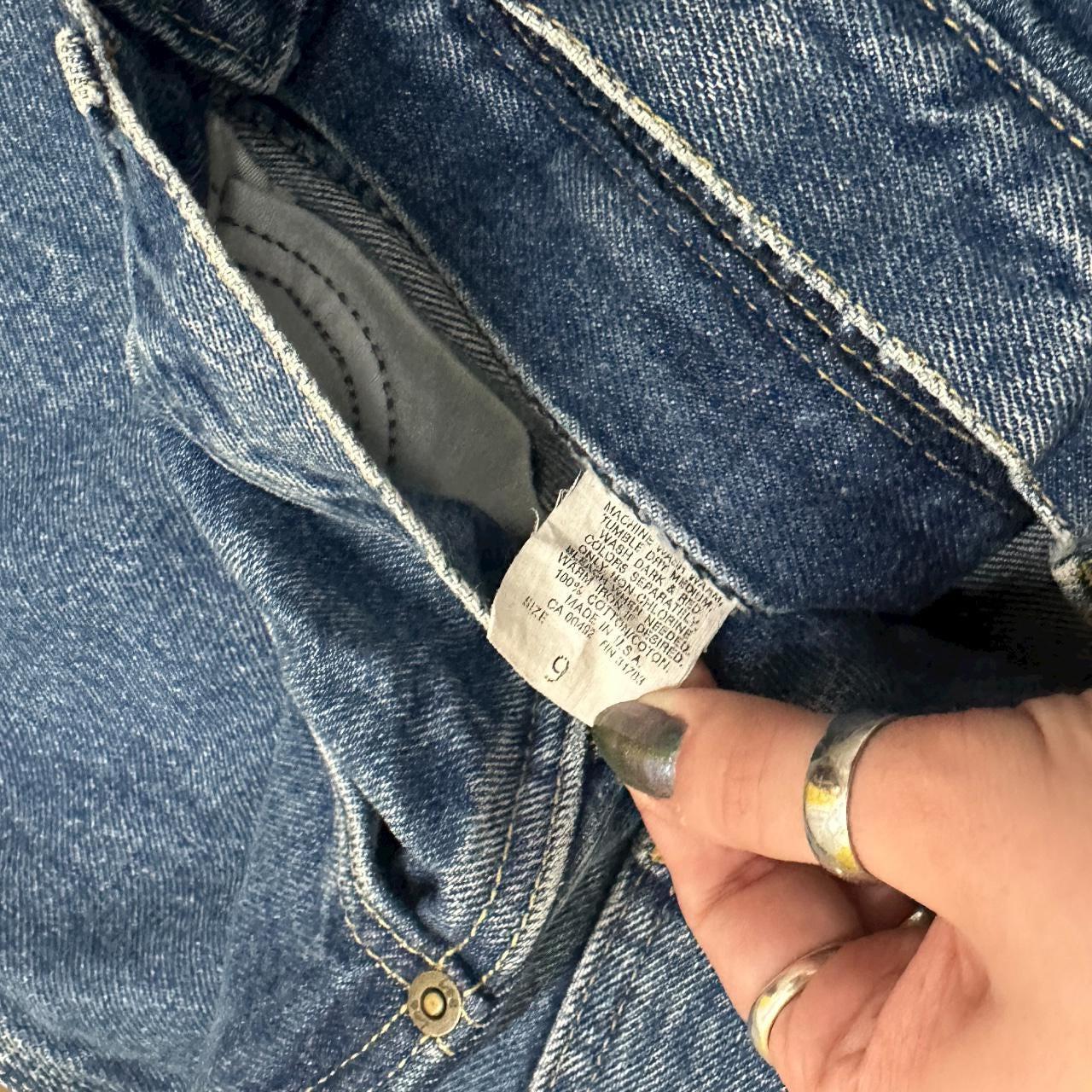 Vintage Lee Straight Leg Raw Hem Boyfriend Jeans Dark Blue W25 L29