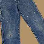 Vintage Wrangler Distressed Straight Leg Boyfriend/Mom Jeans Dark Blue W26 L30