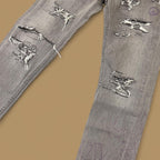 Vintage Levi's 511 Ripped Distressed Slim Straight Jeans Grey W31 L32