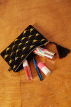 Bee Print Velvet Make Up Bag