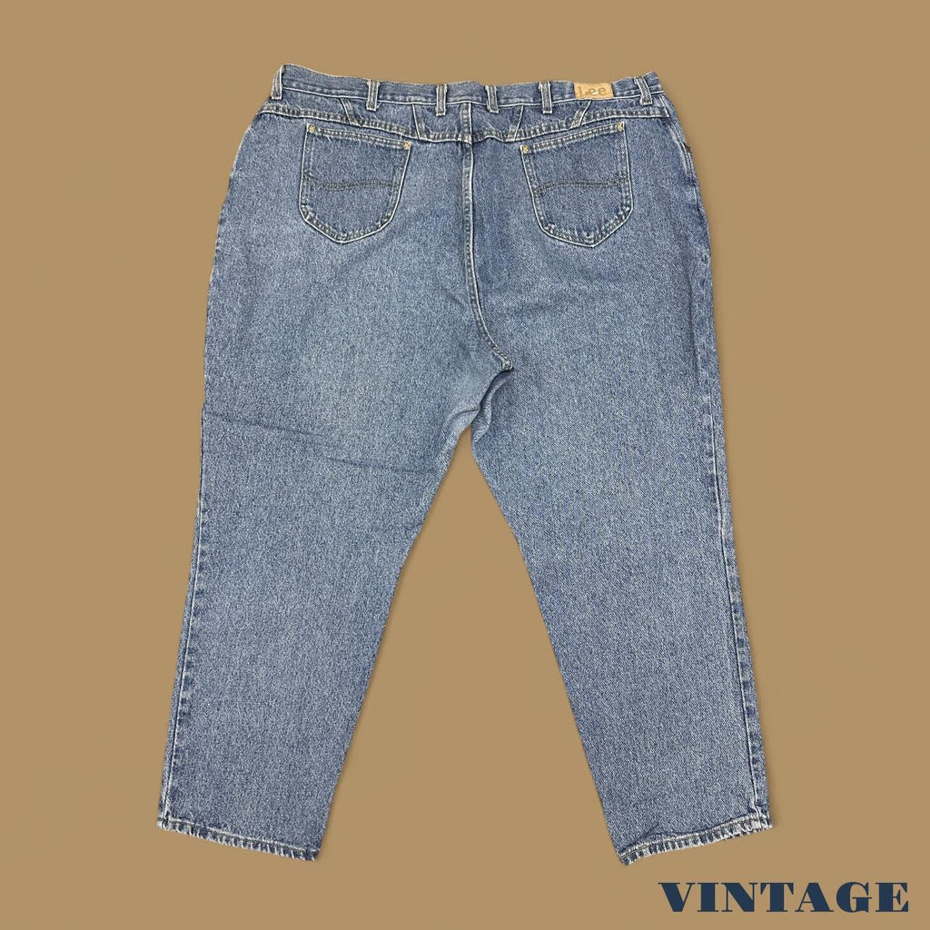 Vintage 90s Lee Baggy Tapered Leg Mom Jeans Mid Blue W46 L30