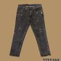 Vintage Levi's 512 Distressed Raw Hem Straight Ankle Jeans Charcoal Black W34 L26