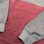 Vintage Champion Two-Tone Hoodie Grey/Burgundy XL