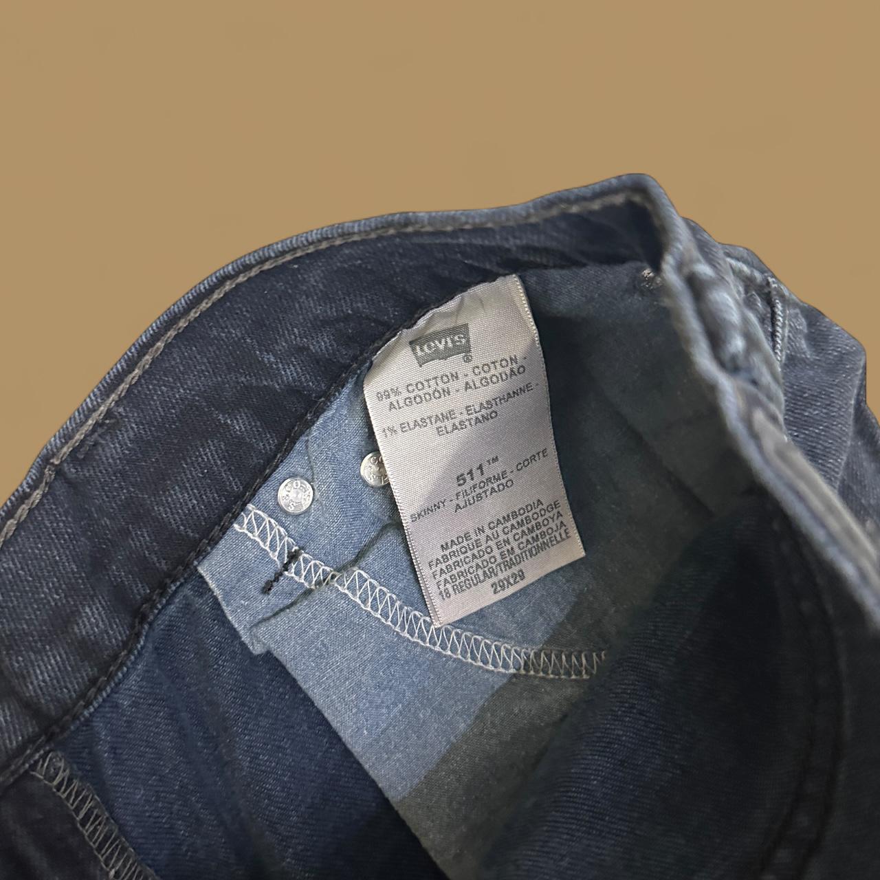 Vintage Levi&#39;s 511 Slim Fit Straight Leg Jeans Dark Blue W29 L29