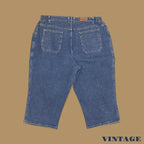 Vintage Lee Elastic Waist Capri Jeans Dark Blue W38 L20