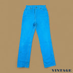 Vintage Wrangler Straight Leg Mom Jeans Teal Blue W29 L34