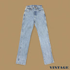 Vintage Wrangler Straight Leg Boyfriend/Mom Jeans Light Blue W25 L34