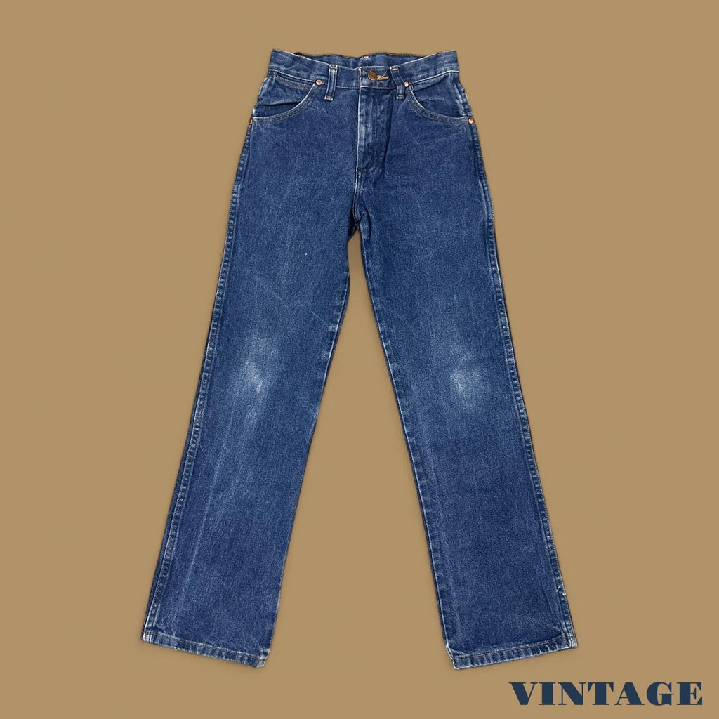 Vintage Wrangler Straight Leg Boyfriend/Mom Jeans Dark Blue W24 L29