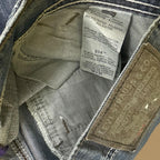 Vintage Levi's 514 Raw Hem Straight Ankle Jeans Dark Blue W36 L29