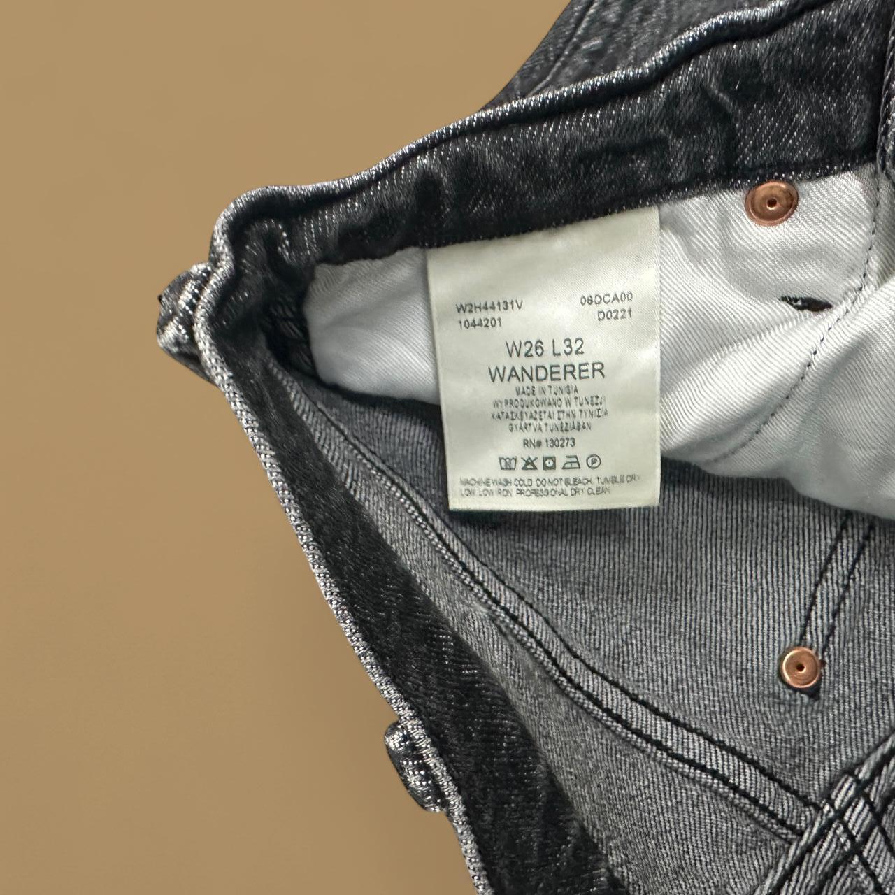 Vintage Wrangler Wandered High Rise Flared Jeans Charcoal Black W24 L30