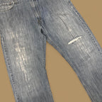 Vintage Levi&#39;s 514 Distressed Slim Fit Straight Leg Jeans Grey Blue W38 L30