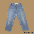 Vintage 90s Lee Elastic Baggy Tapered Jeans Mid Blue W28 L25