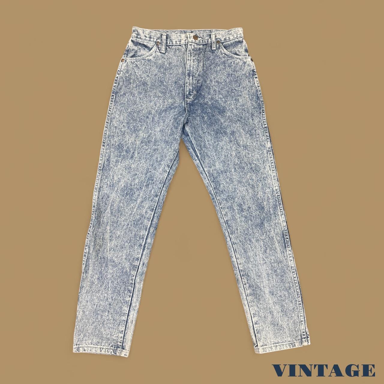Vintage 80s Wrangler USA Made Acid Wash Straight Boyfriend Jeans W29 L32