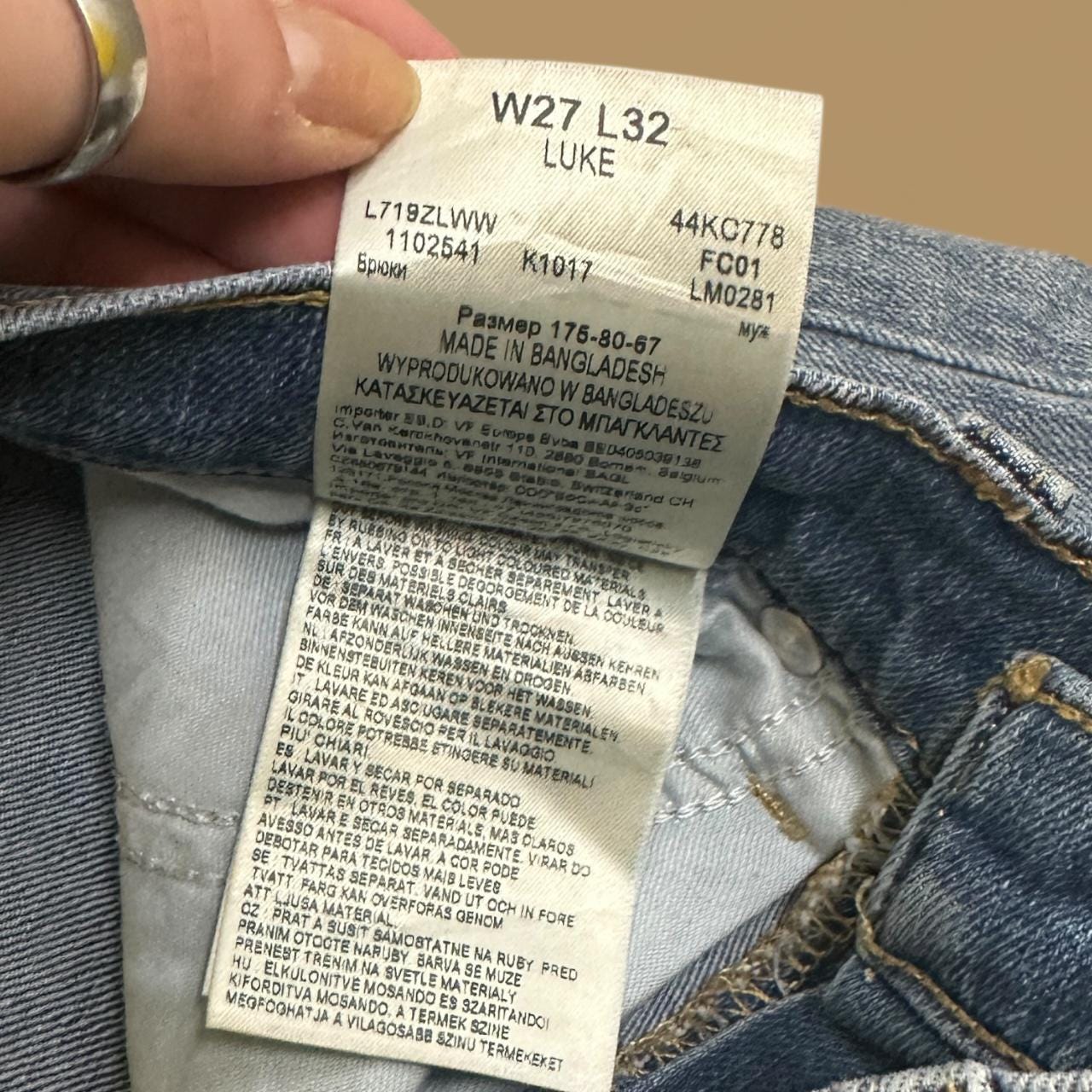 Vintage Lee Luke Slim Straight Leg Jeans Light Blue W29 L32