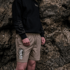 Beige Diamond Swim Shorts