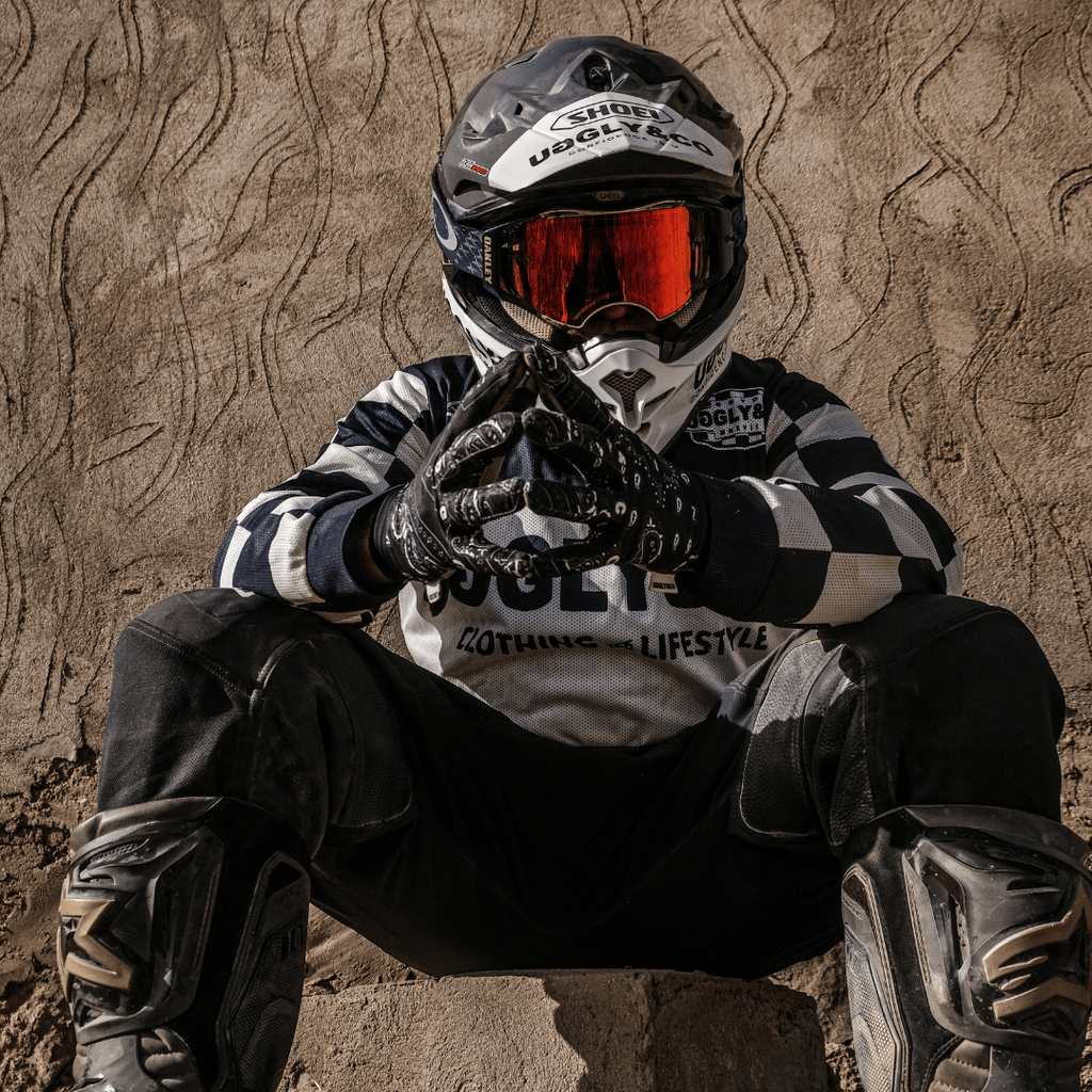 Chequered Vintage Motocross Jersey