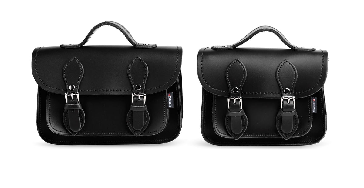 Handmade Leather Micro Satchel - Black Plus