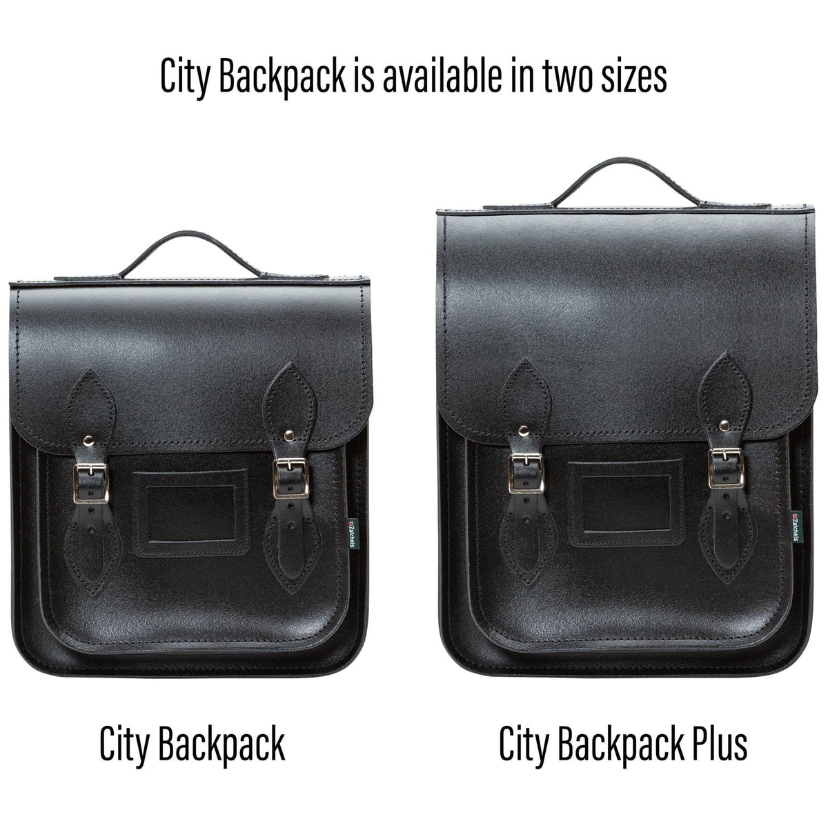 Handmade Leather City Backpack - Black Plus