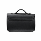 Handmade Tannery Leather and Tweed Cross Body Micro Satchel Plus - Black