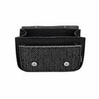 Handmade Tannery Leather and Tweed Cross Body Micro Satchel Plus - Black