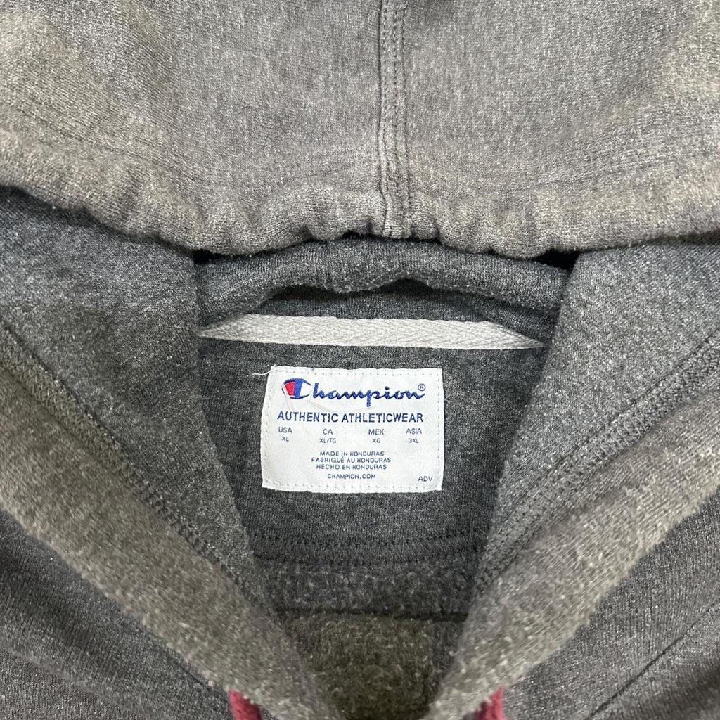 Vintage Champion Two-Tone Hoodie Grey/Burgundy XL