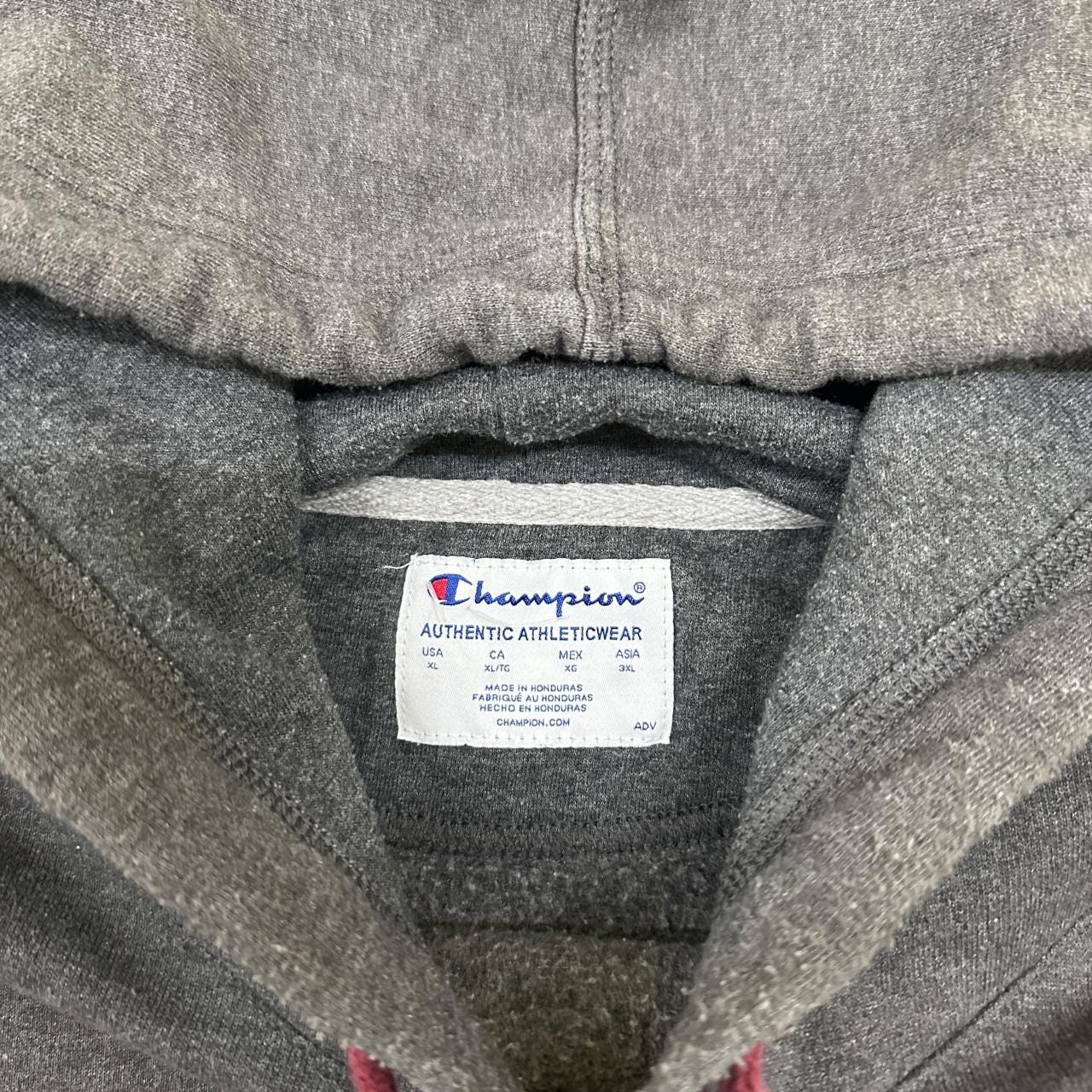 Vintage Champion Two-Tone Hoodie Grey/Burgundy XL