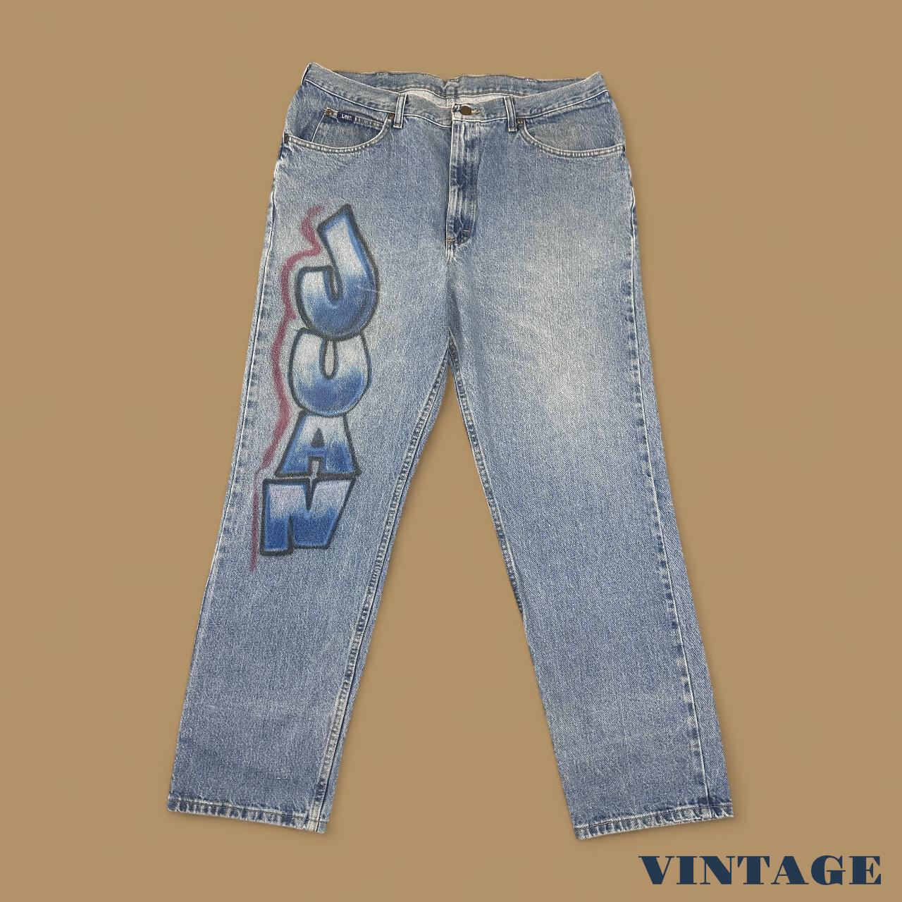 Vintage Lee Straight Leg Custom Juan Jeans Light Blue W40 L32