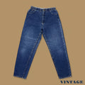 Vintage 90s Lee Elastic Waist Tapered Leg Mom Jeans Dark Blue W31 L30