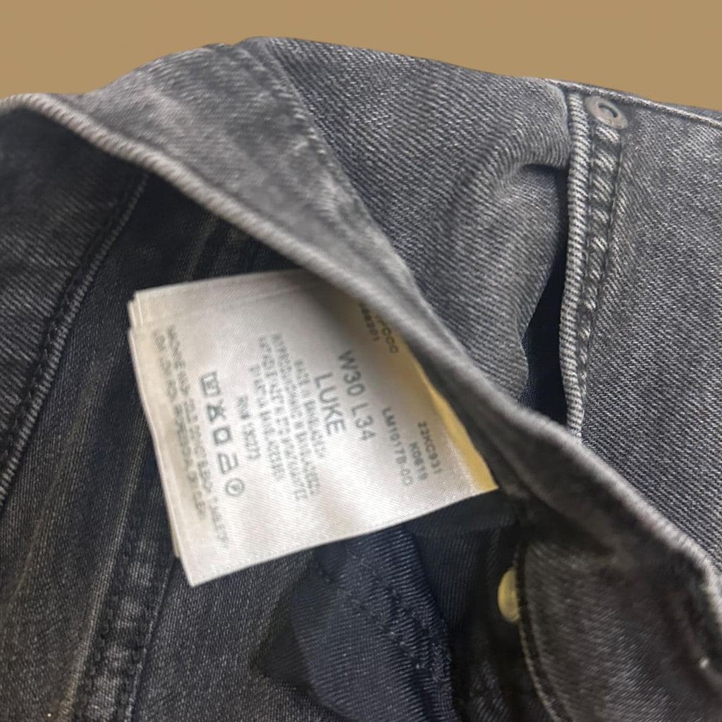 Vintage Lee Luke Slim Straight Leg Jeans Charcoal Grey W30 L34