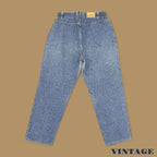 Vintage 90s Lee Elastic Baggy Tapered Jeans Mid Blue W28 L25