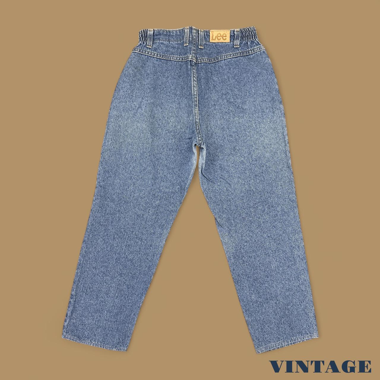 Vintage 90s Lee Elastic Baggy Tapered Jeans Mid Blue W28 L25