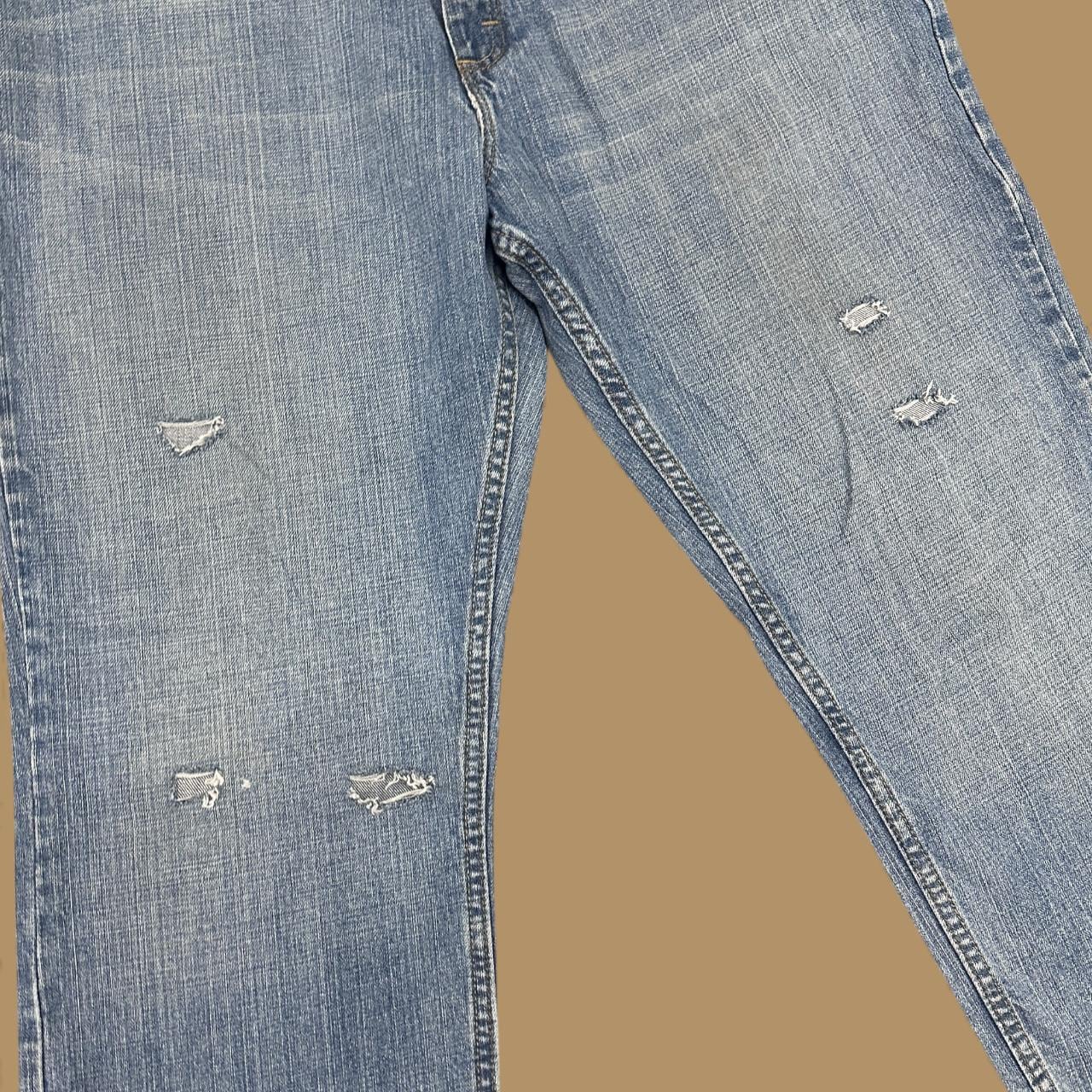 Vintage Lee Distressed Relaxed Fit Jeans Mid Blue W40 L30