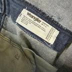 Vintage Wrangler USA Made Raw Hem Straight Leg Ankle Jeans Dark Blue W36 L28