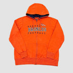 Vintage Reebok NFL Denver Broncos Zip Up Hoodie Orange XXL