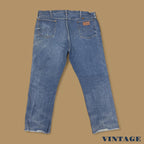 Vintage Wrangler Raw Hem Straight Leg Jeans Mid Blue W42 L28