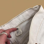 Vintage 80s Levi's 521 USA Made Distressed Tapered Mom Jeans White W28 L30