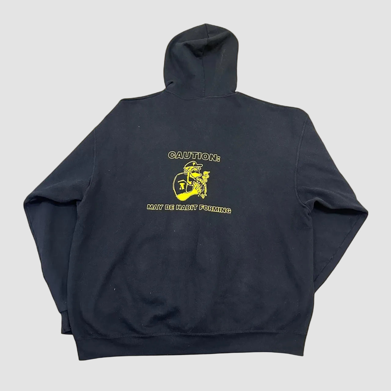 Vintage Jerzees Cheese Steak Graphic Zip Up Hoodie Black XXL