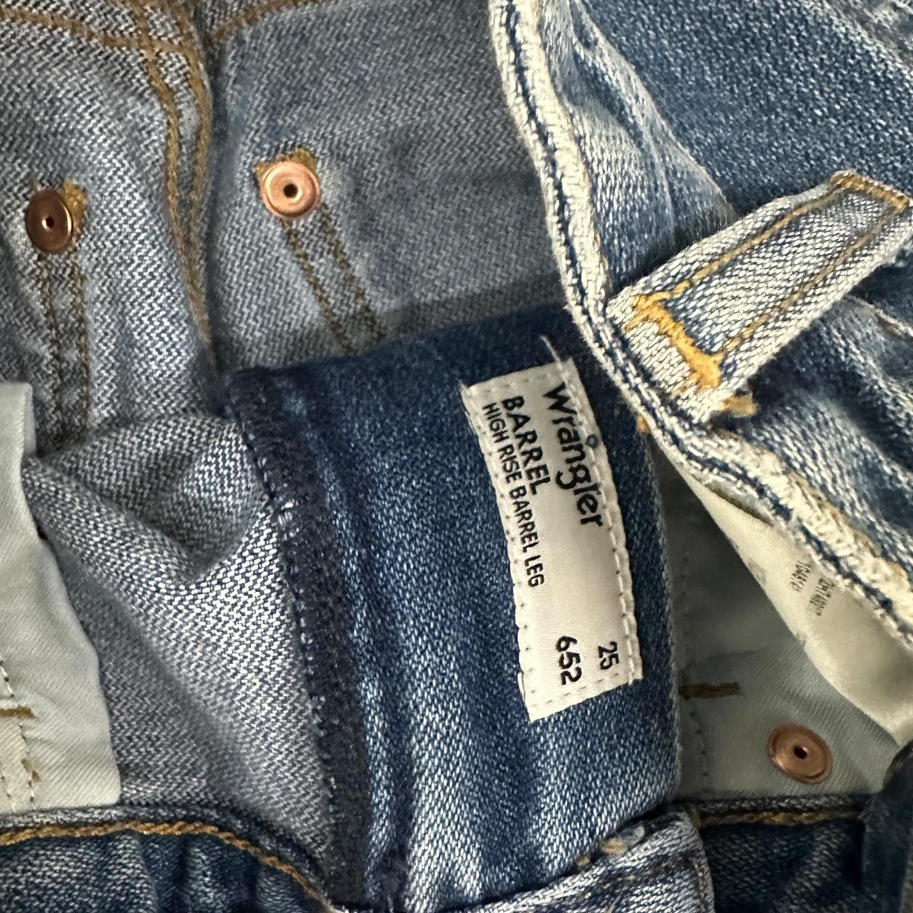 Vintage Wrangler Barrel Straight Leg Wide Leg Jeans Mid Blue W24 L30