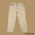 Vintage 90s Lee Elastic Baggy Tapered Mom Jeans Beige W32 L27