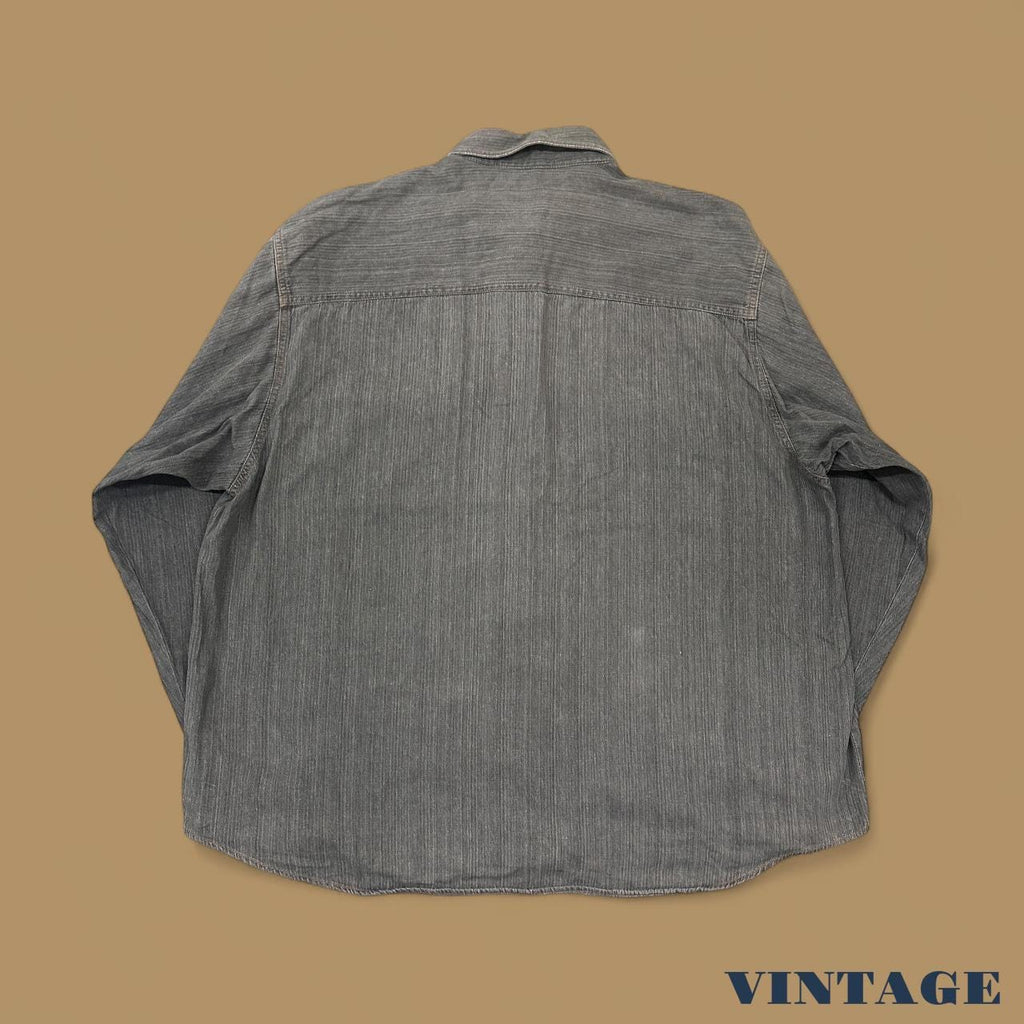 Vintage John F.Gee Plain Denim Shirt Charcoal Black XXL