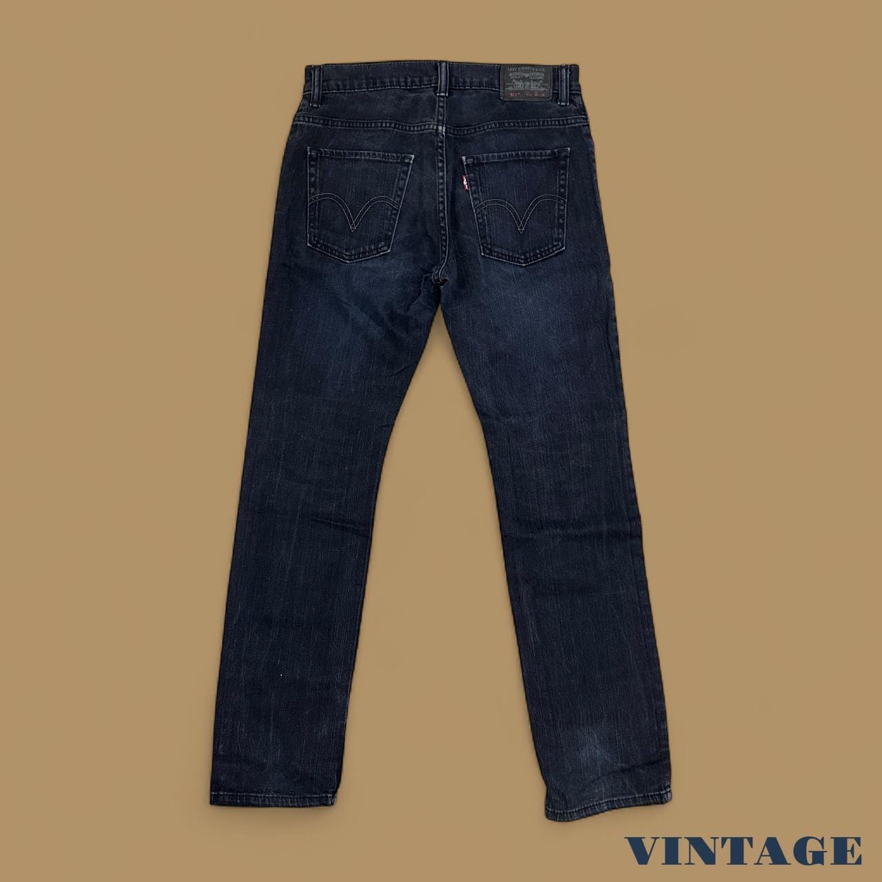 Vintage Levi&#39;s 511 Slim Fit Straight Leg Jeans Dark Blue W29 L29