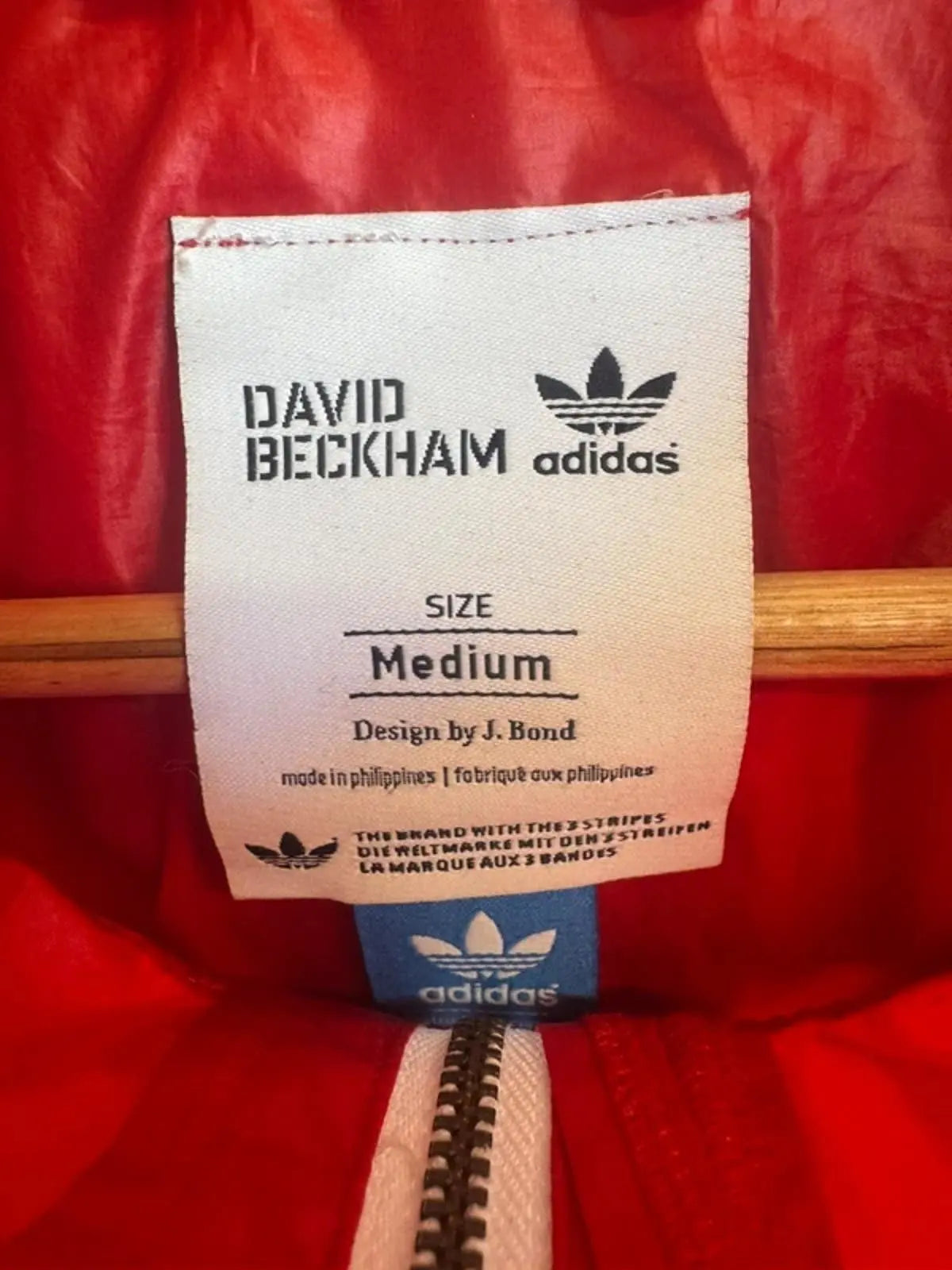 Vintage Adidas David Beckham Jacket by J.Bond Windbreaker Coat Medium